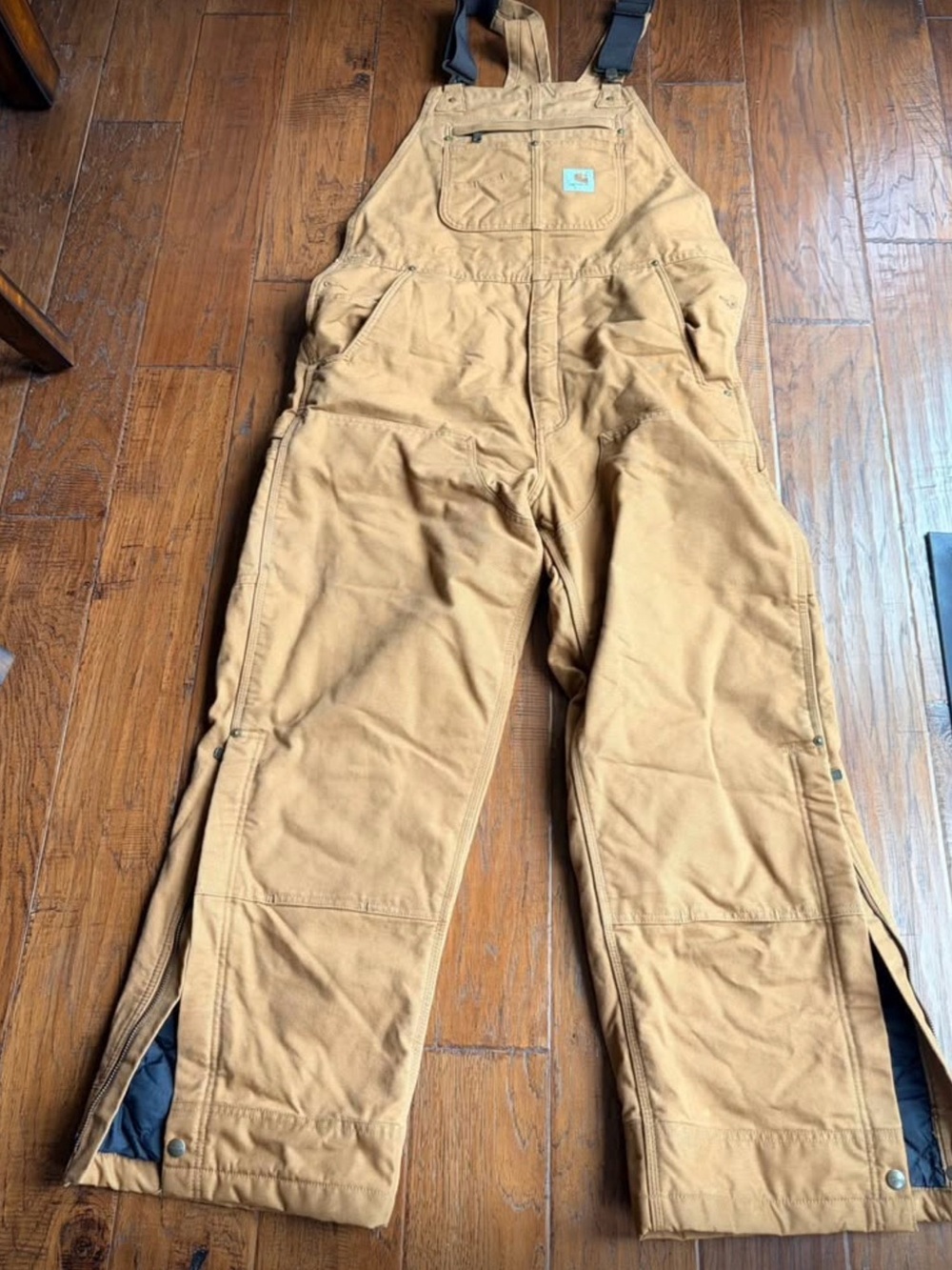 Carhartt Insulated Tan Brown Duck Bib Overalls OR4031